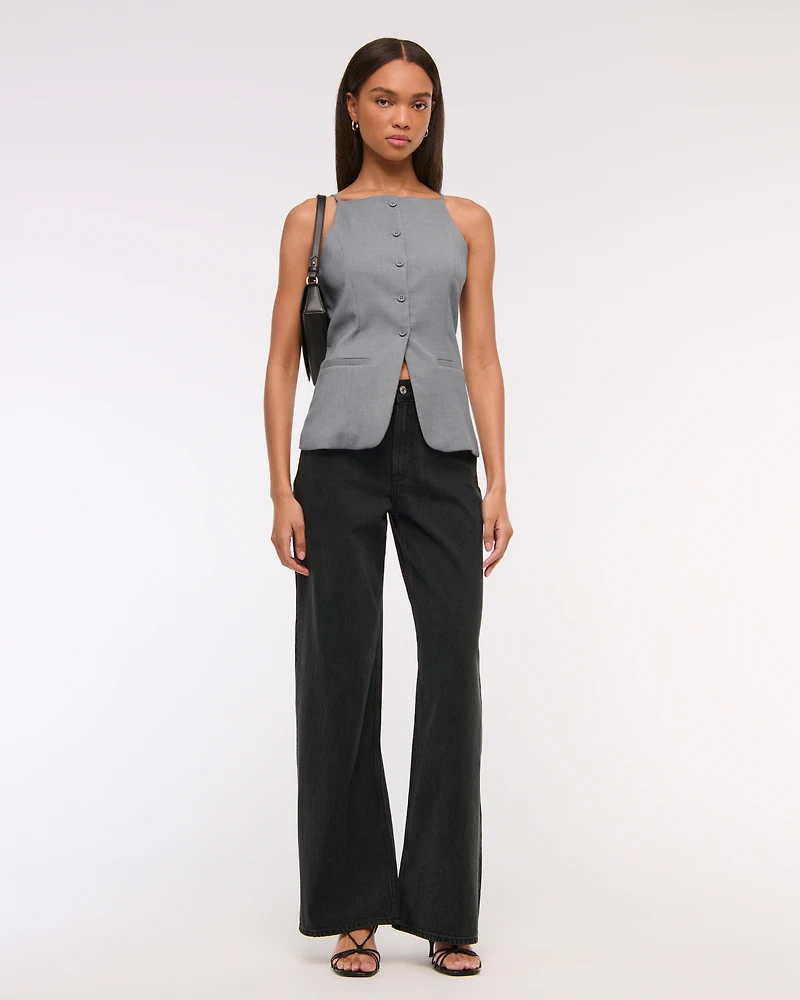 High-Neck Suiting Vest