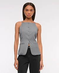 High-Neck Suiting Vest