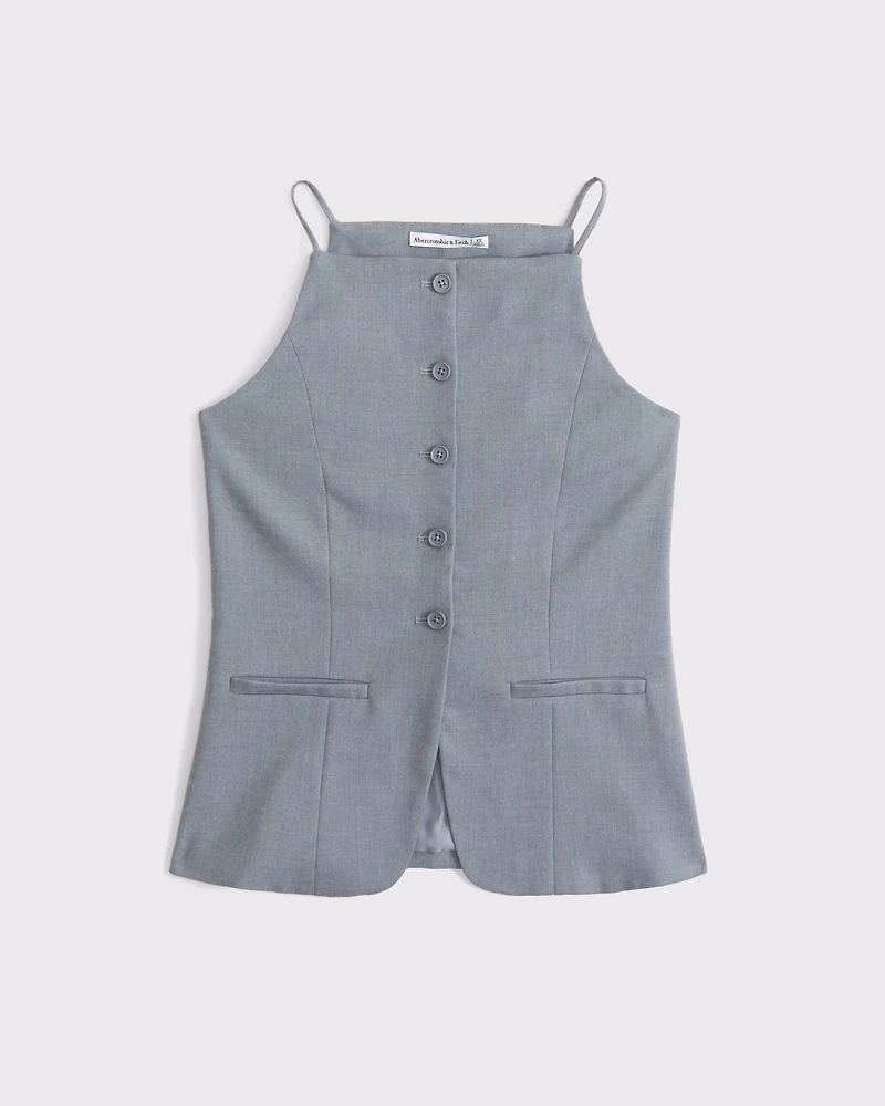 High-Neck Suiting Vest