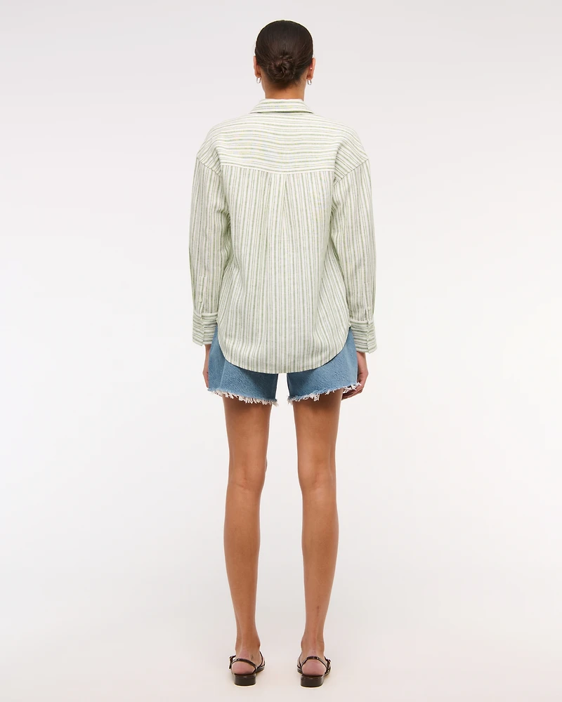 Oversized Linen-Blend Shirt