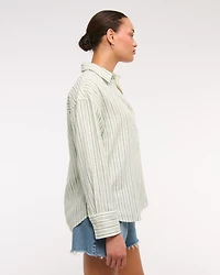 Oversized Linen-Blend Shirt