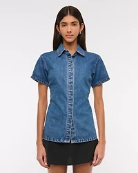 Short-Sleeve Denim Shirt