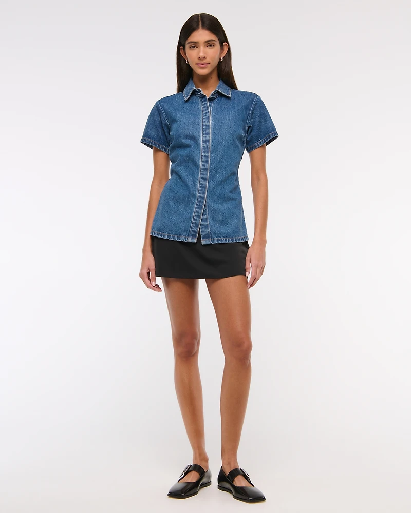 Short-Sleeve Denim Shirt
