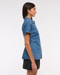 Short-Sleeve Denim Shirt