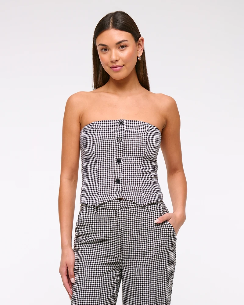 Strapless Cropped Vest Top