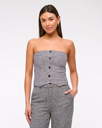 Strapless Cropped Vest Top