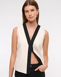Linen-Blend Vest