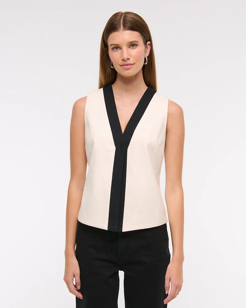 Linen-Blend Vest