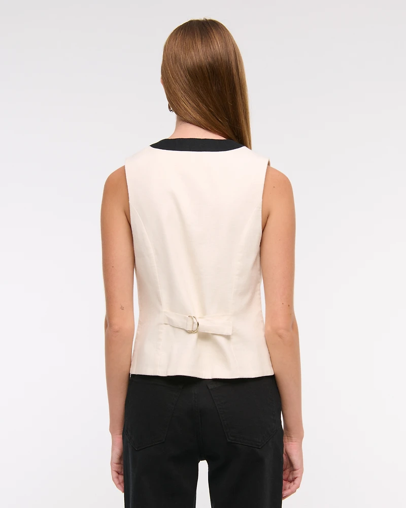 Linen-Blend Vest