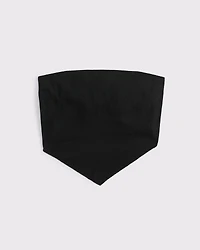 Linen-Blend Strapless Scarf Top