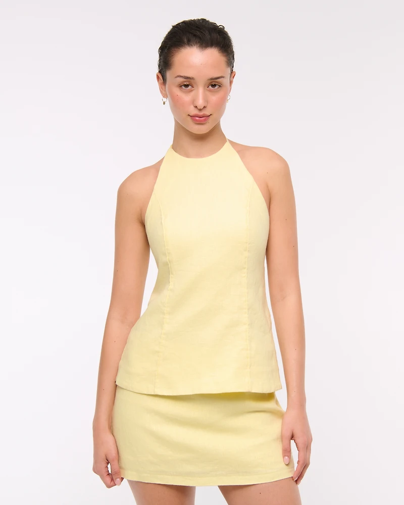 Premium Linen Halter Top