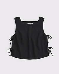 Apron Linen-Blend Set Top