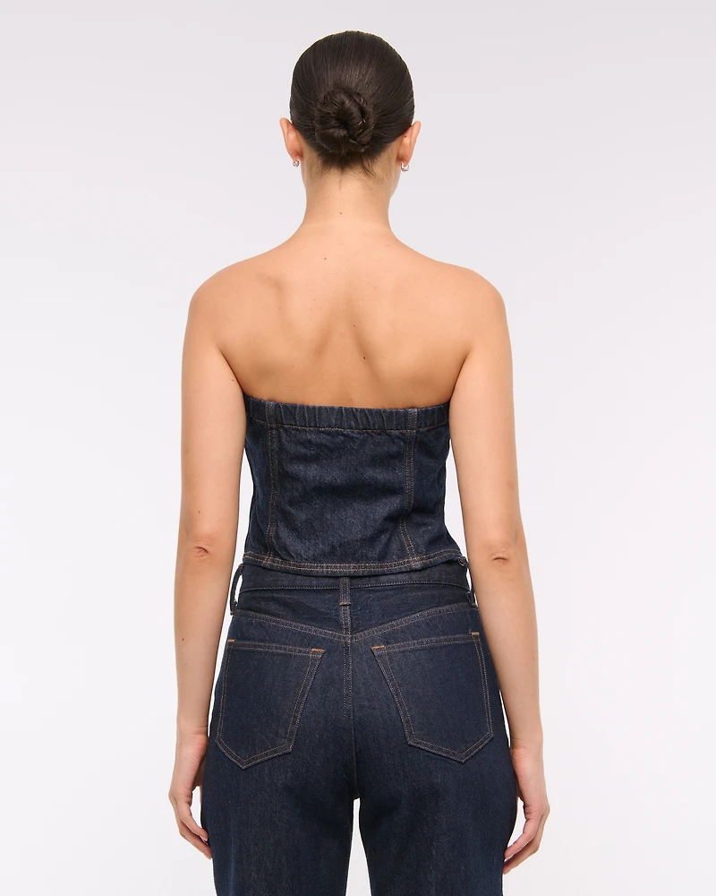 Strapless Denim Tube Top