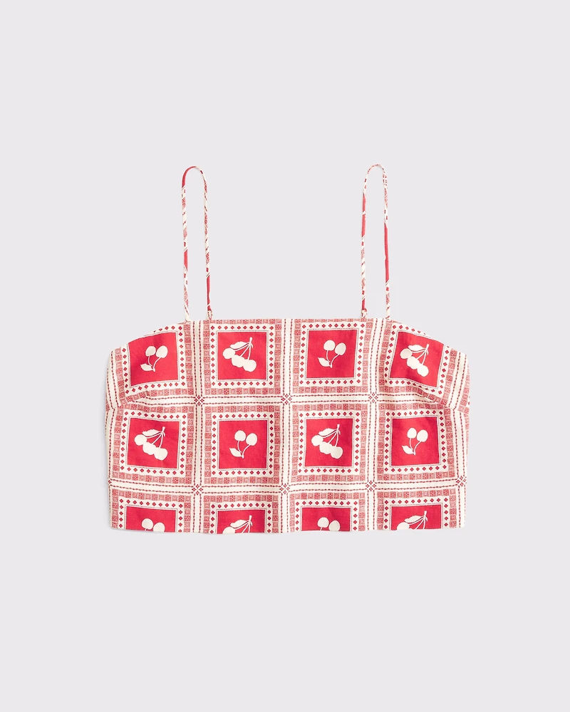 Camiseta corta de tirantes y mezclilla lino