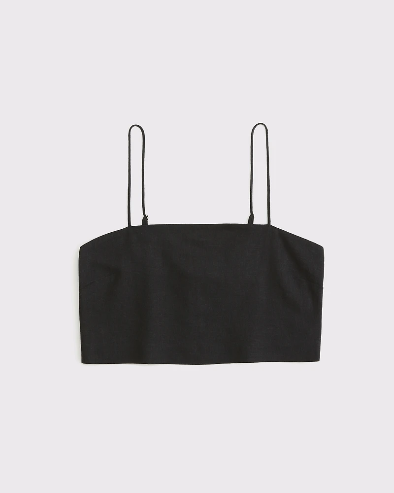 Cropped Linen-Blend Cami