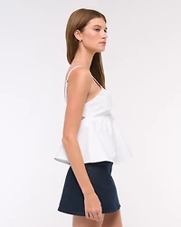 Poplin Peplum Top