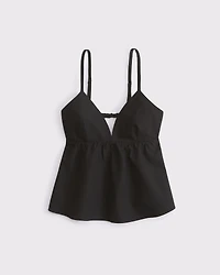 Poplin Peplum Top