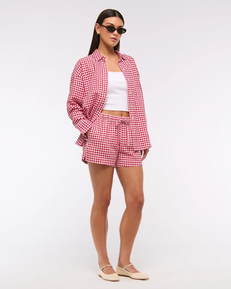 Oversized Linen-Blend Shirt