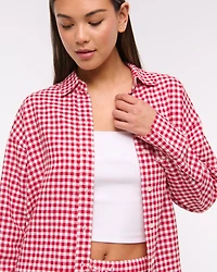 Oversized Linen-Blend Shirt