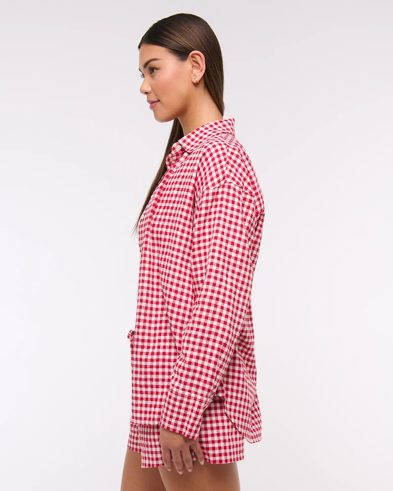 Oversized Linen-Blend Shirt