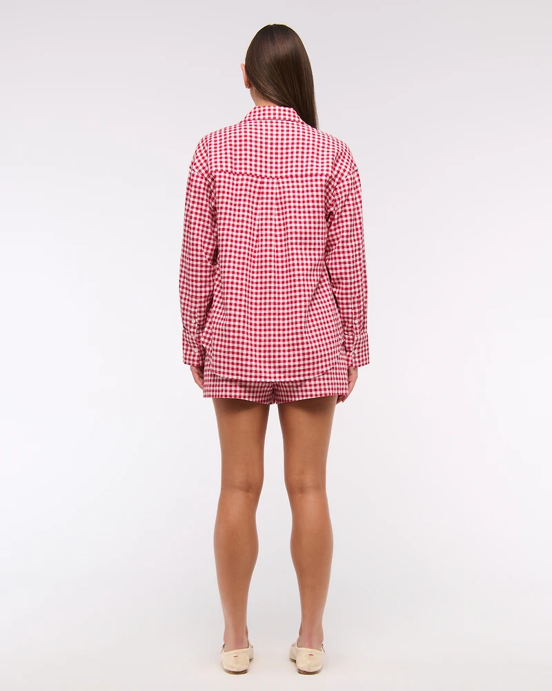 Oversized Linen-Blend Shirt