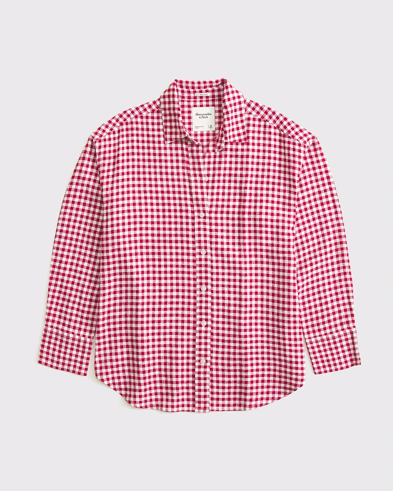 Oversized Linen-Blend Shirt