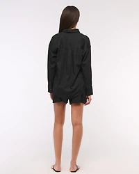 Oversized Linen-Blend Shirt