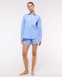 Oversized Tie-Back Poplin Shirt