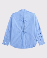 Oversized Tie-Back Poplin Shirt