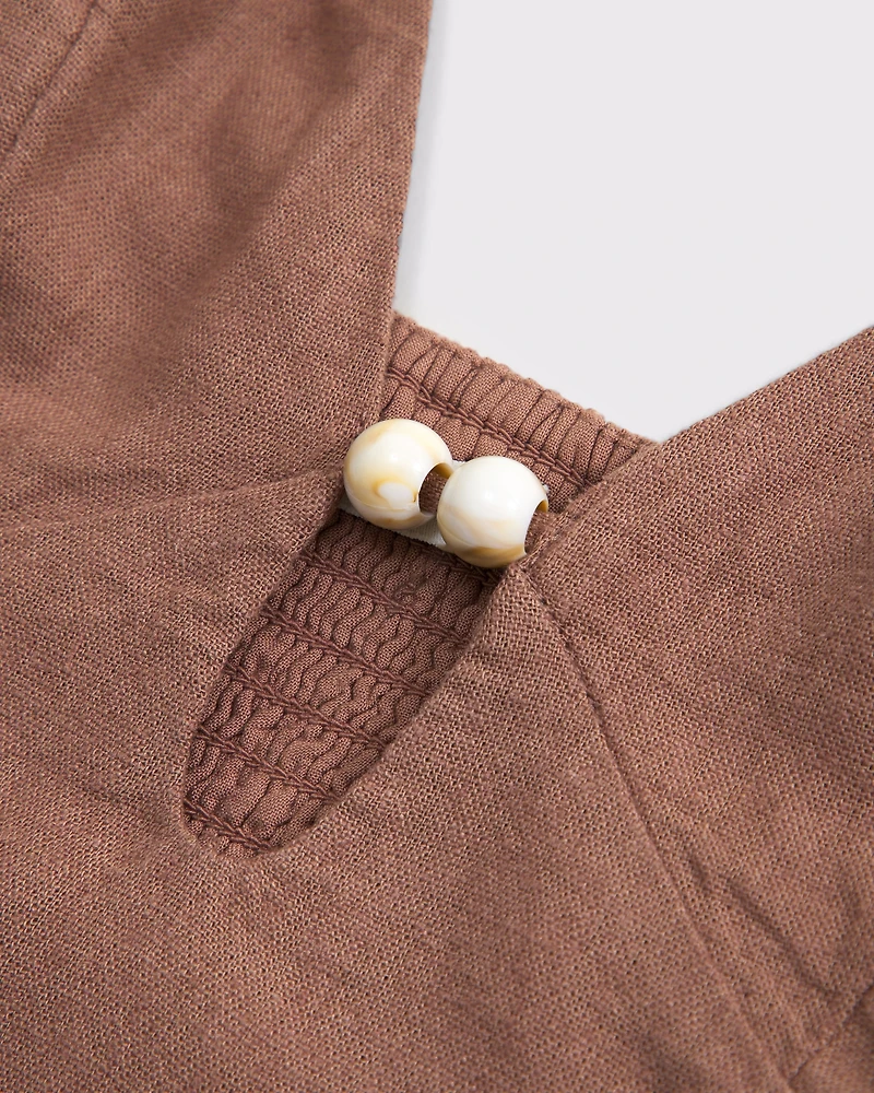 Linen-Blend Beaded Cami