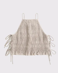 Apron Ruched Side-Tie Top
