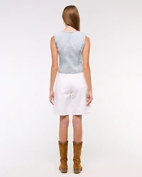 Tie-Front Denim Vest