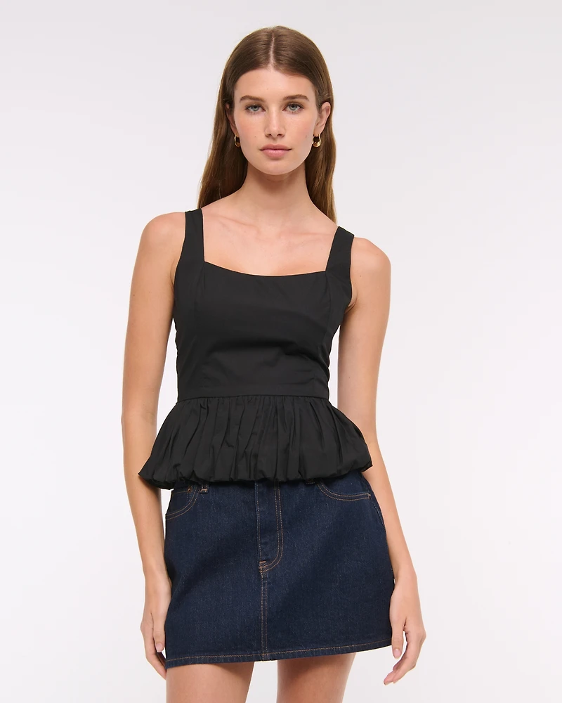 Poplin Bubble Hem Tank