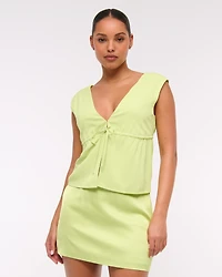 Plunge Tie-Front Top