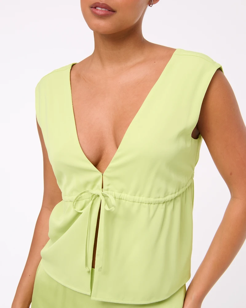 Plunge Tie-Front Top