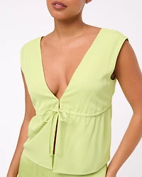 Plunge Tie-Front Top