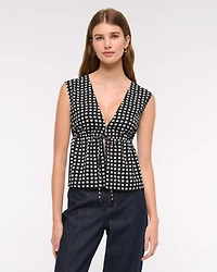 Plunge Tie-Front Top