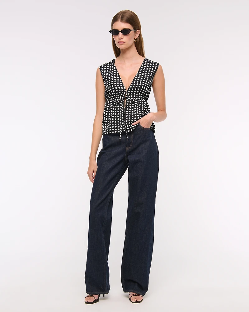 Plunge Tie-Front Top