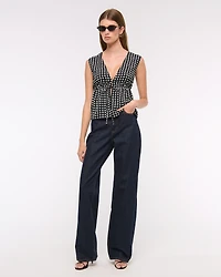 Plunge Tie-Front Top