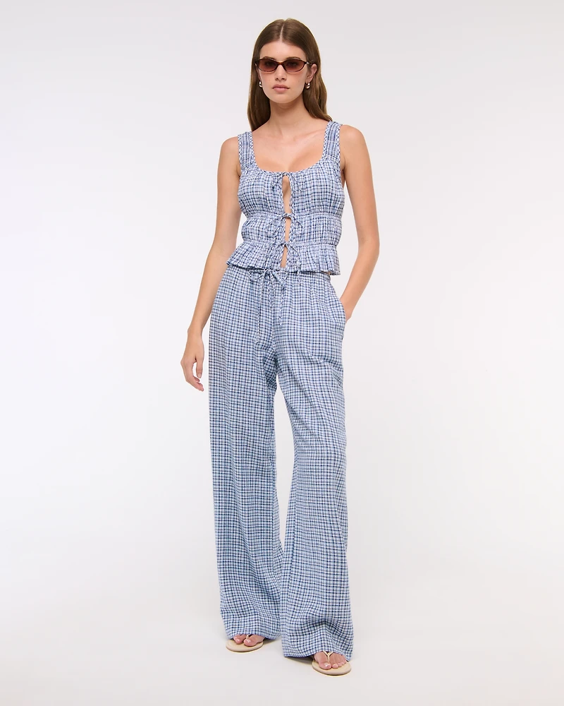 Ruched Tie-Front Top