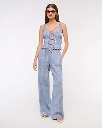 Ruched Tie-Front Top