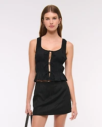 Ruched Tie-Front Top