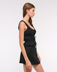 Ruched Tie-Front Top