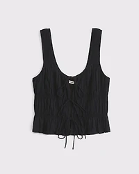 Ruched Tie-Front Top