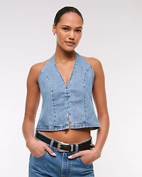 Denim Halter Vest