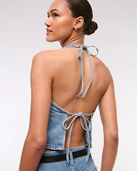 Denim Halter Vest