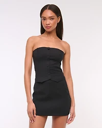 Strapless Cropped Tailored Vest