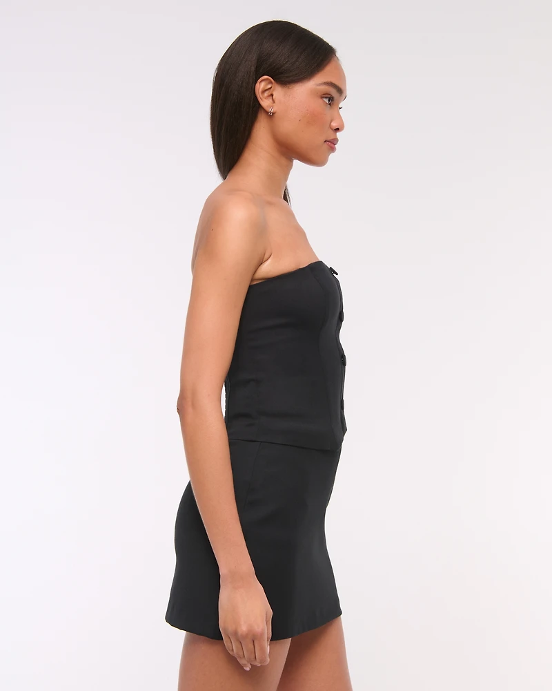 Strapless Cropped Tailored Vest