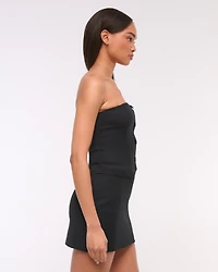 Strapless Cropped Tailored Vest