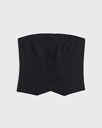 Strapless Cropped Tailored Vest